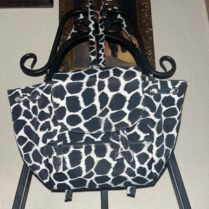 Amanda Smith Black and White Animal Print mini Backpack